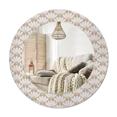Miroir rond imprimé Fleur orientale