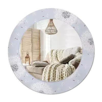 Miroir rond avec décoration Pissenlits
