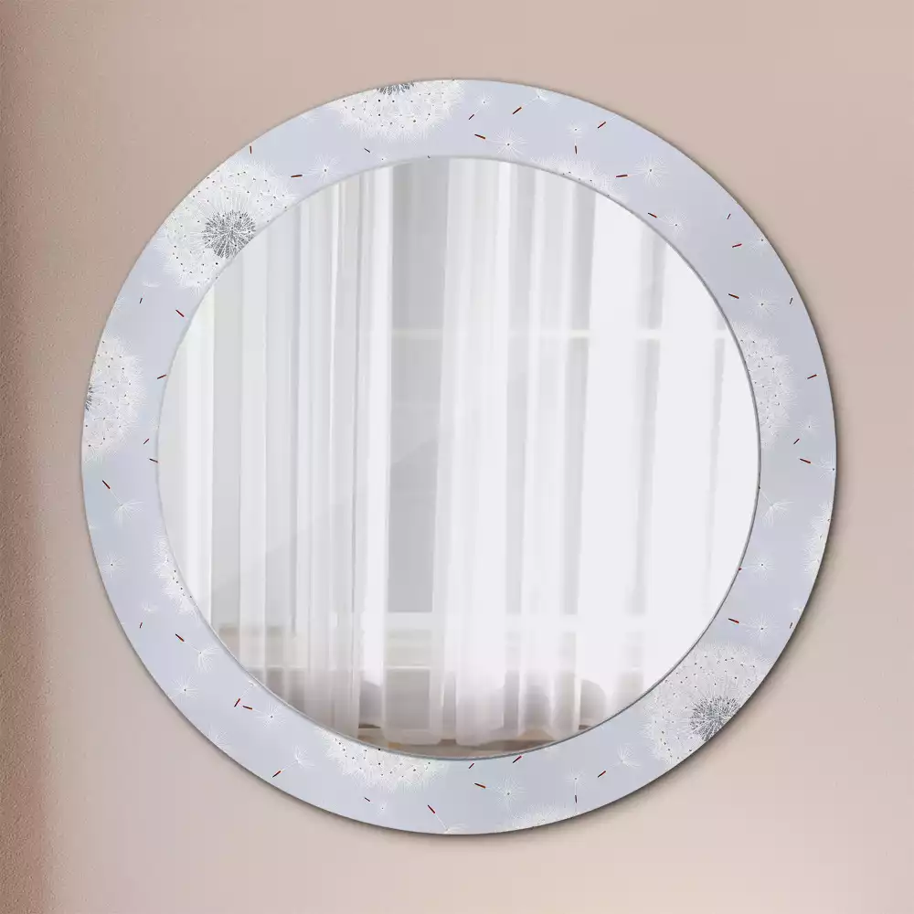 Miroir rond avec décoration Pissenlits