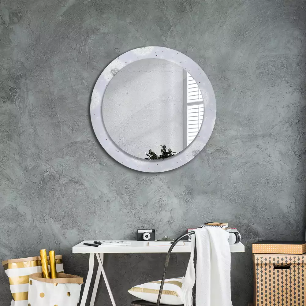 Miroir rond avec décoration Pissenlits