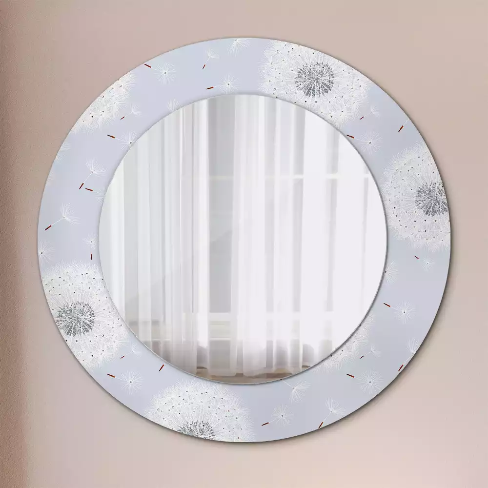 Miroir rond avec décoration Pissenlits