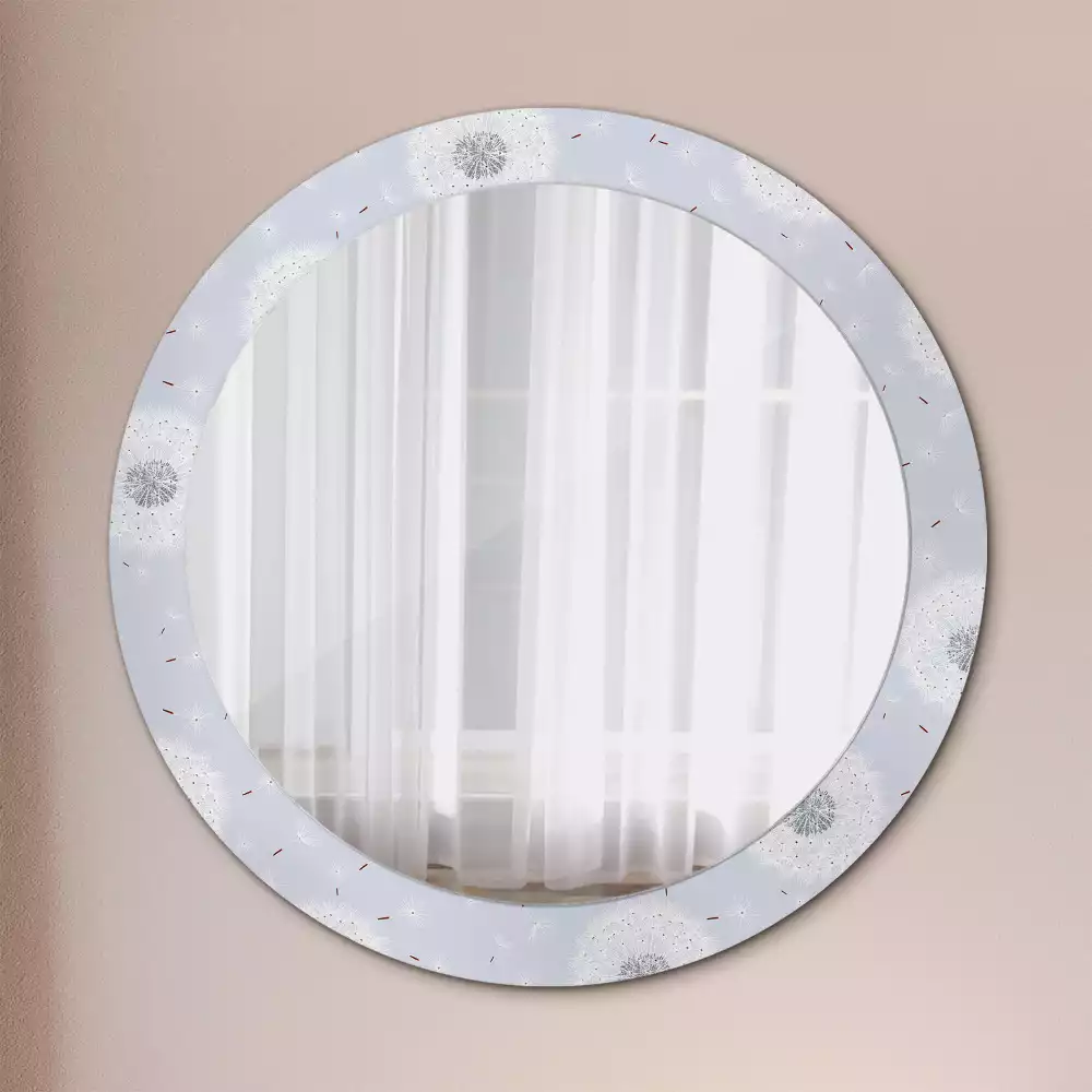 Miroir rond avec décoration Pissenlits