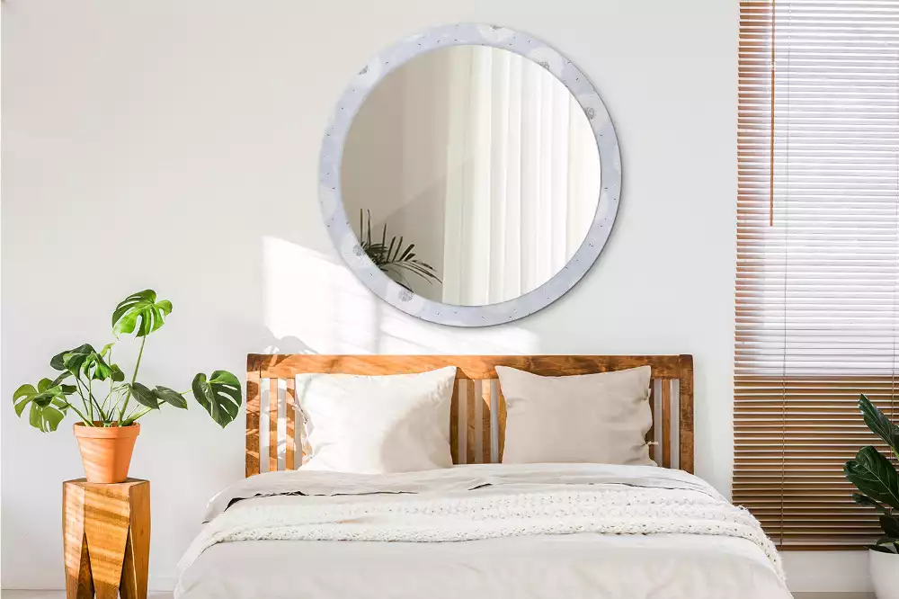Miroir rond avec décoration Pissenlits