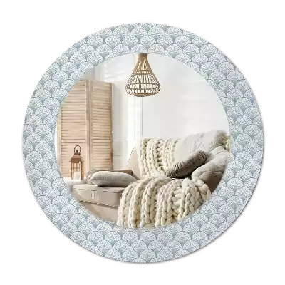 Miroir rond imprimé Motif vintage rétro