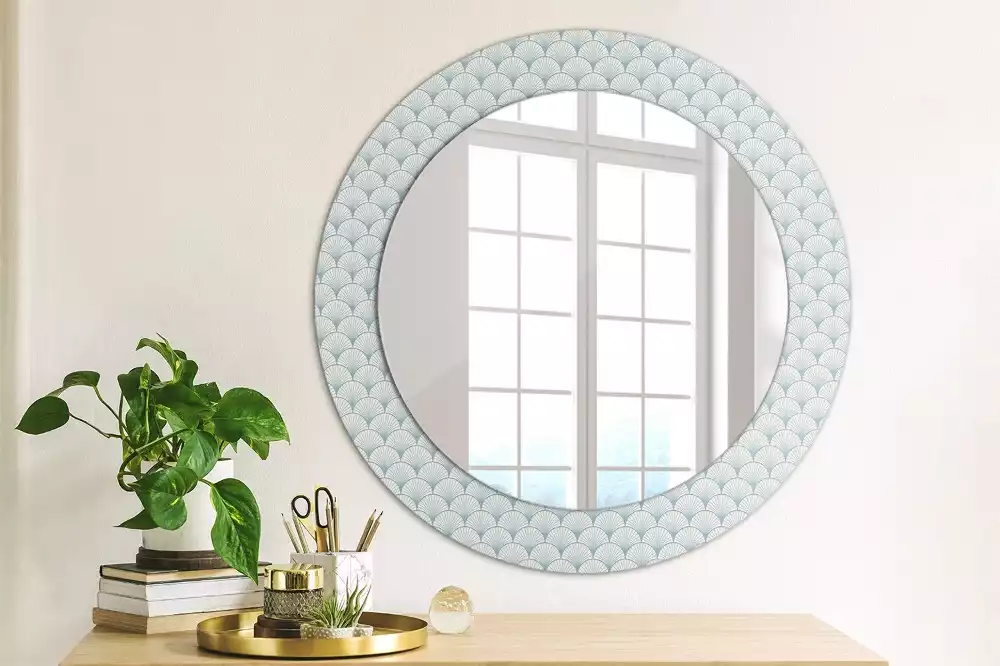 Miroir rond imprimé Motif vintage rétro