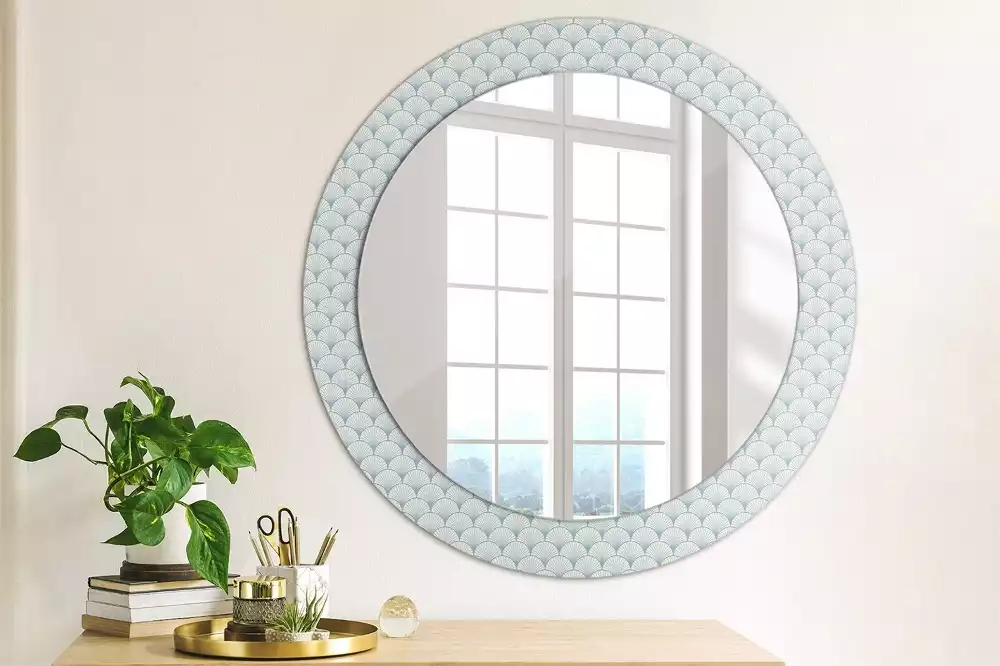 Miroir rond imprimé Motif vintage rétro