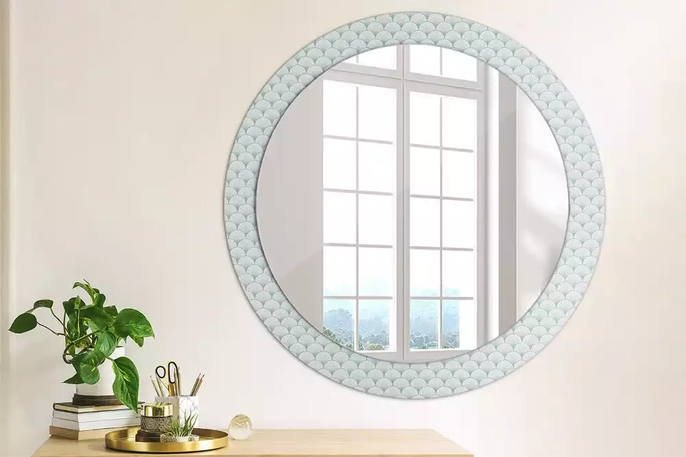 Miroir rond imprimé Motif vintage rétro