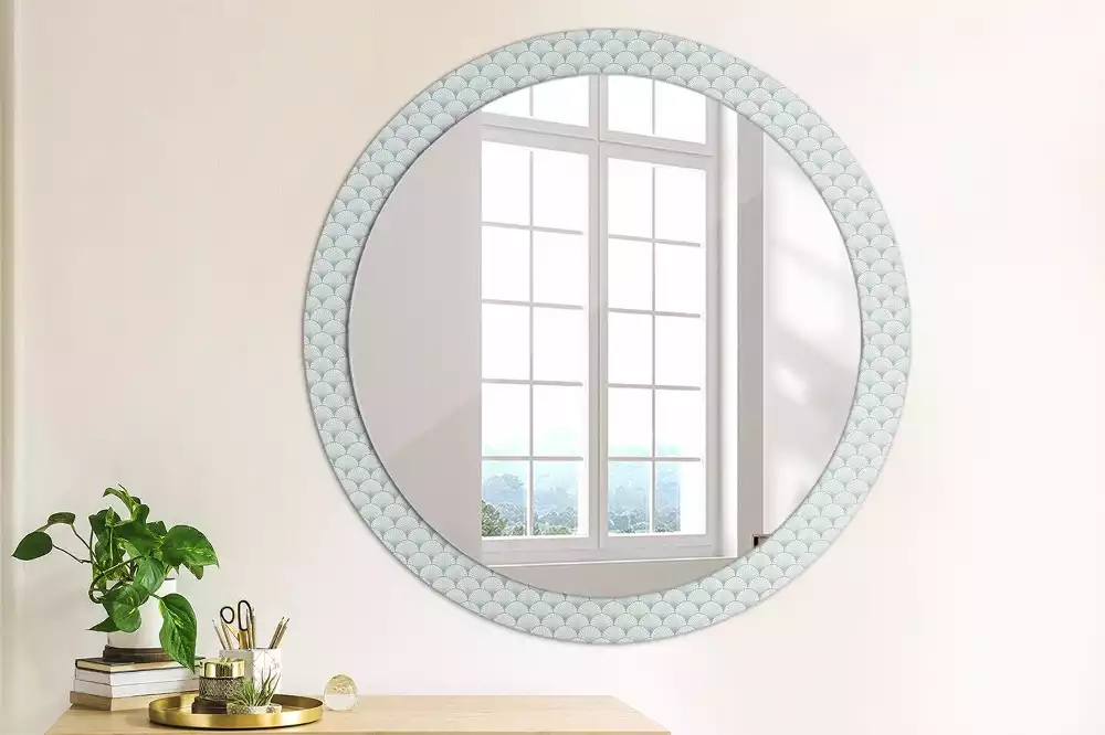 Miroir rond imprimé Motif vintage rétro