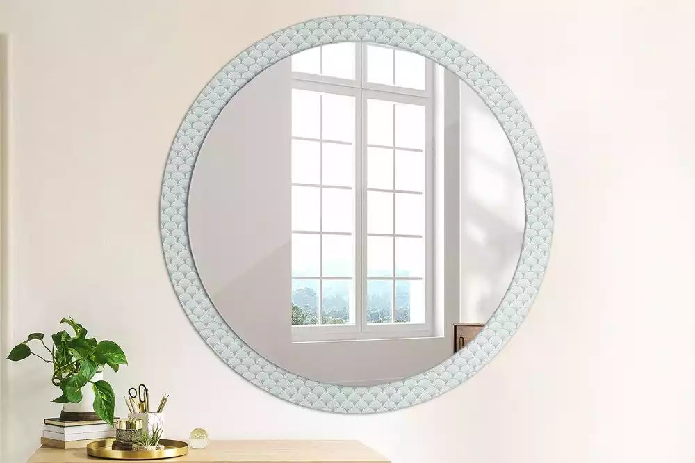 Miroir rond imprimé Motif vintage rétro