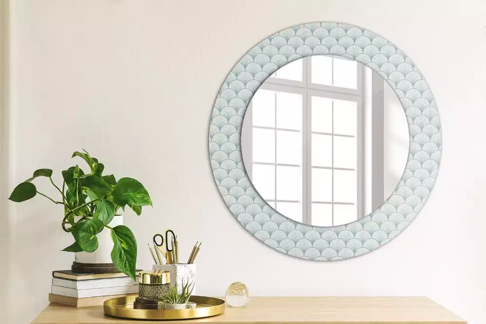 Miroir rond imprimé Motif vintage rétro