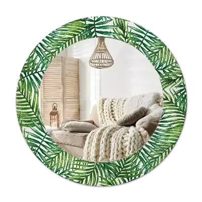 Miroir rond imprimé Palmier tropical