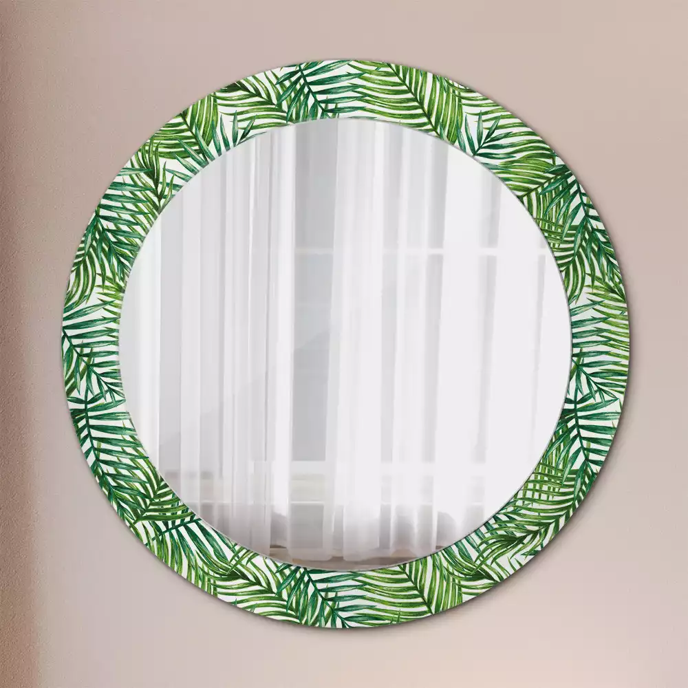Miroir rond imprimé Palmier tropical