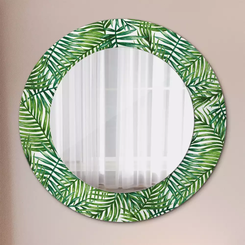 Miroir rond imprimé Palmier tropical