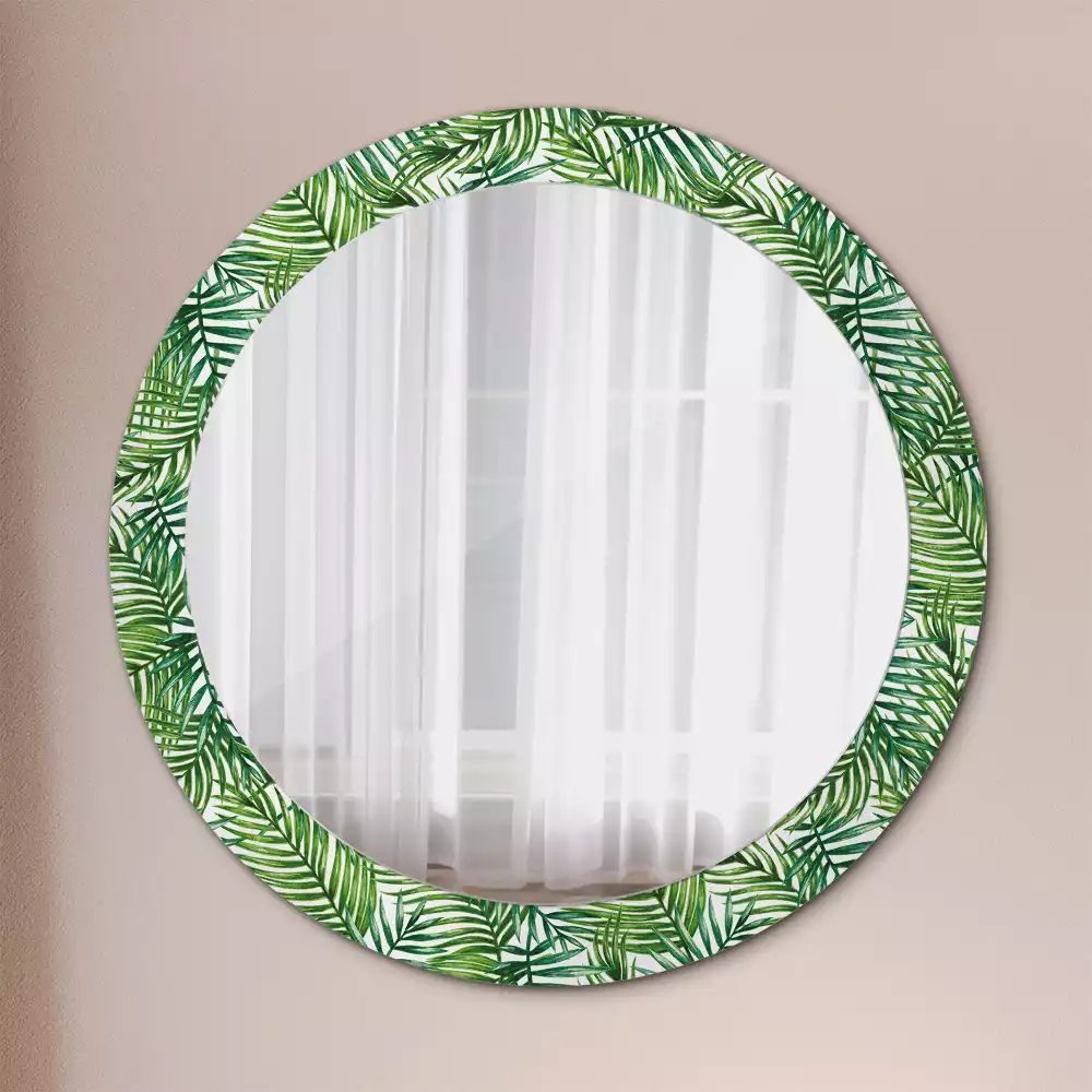 Miroir rond imprimé Palmier tropical