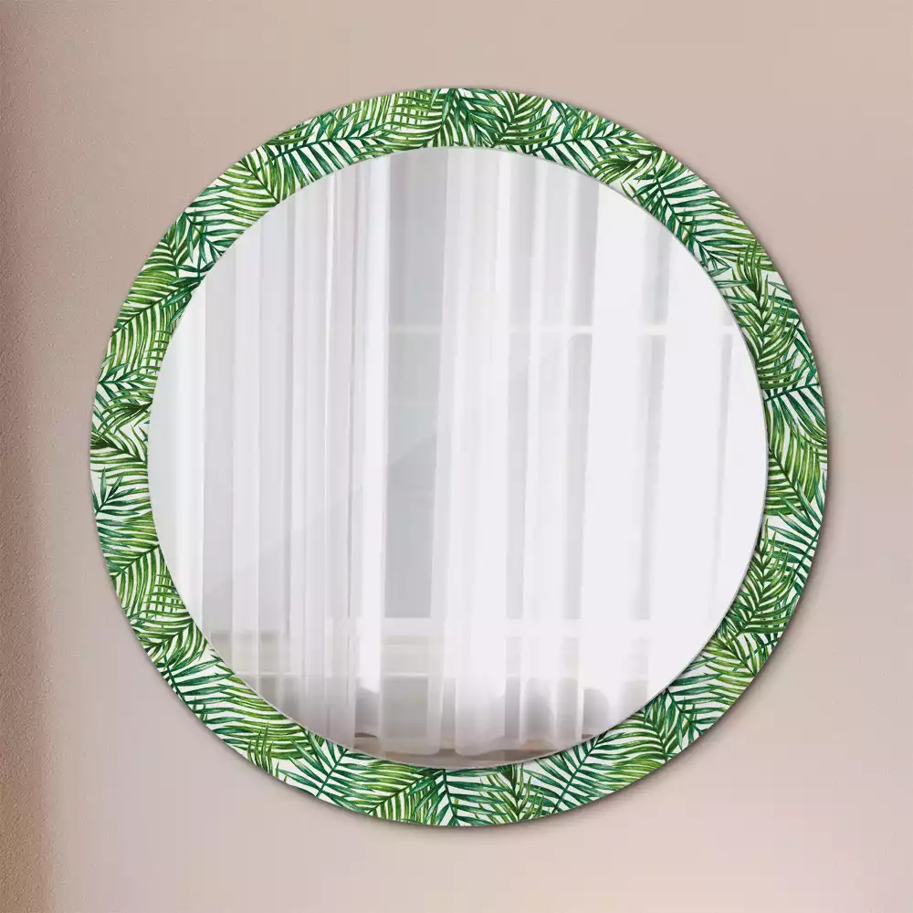Miroir rond imprimé Palmier tropical