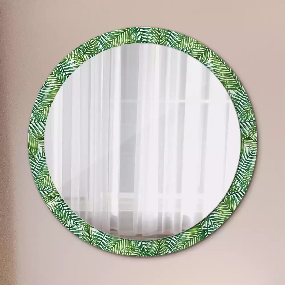 Miroir rond imprimé Palmier tropical