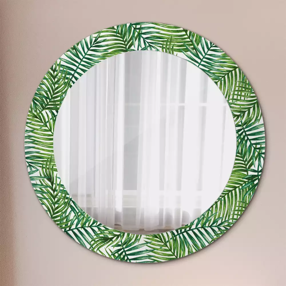 Miroir rond imprimé Palmier tropical