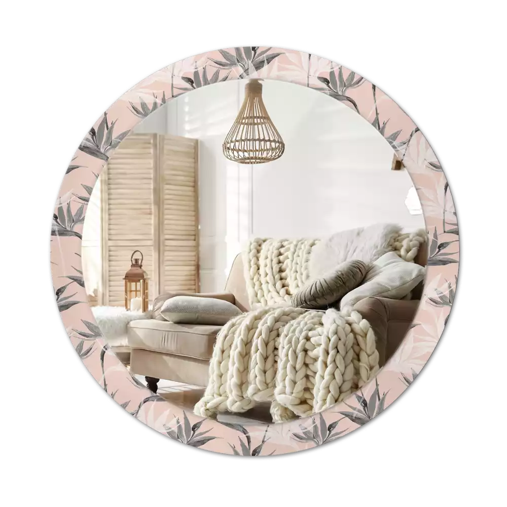 Miroir rond imprimé Strelitzia