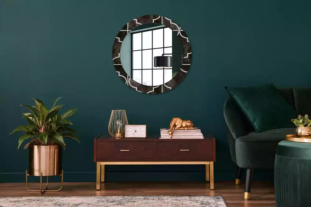 Miroir rond avec décoration Motif antique