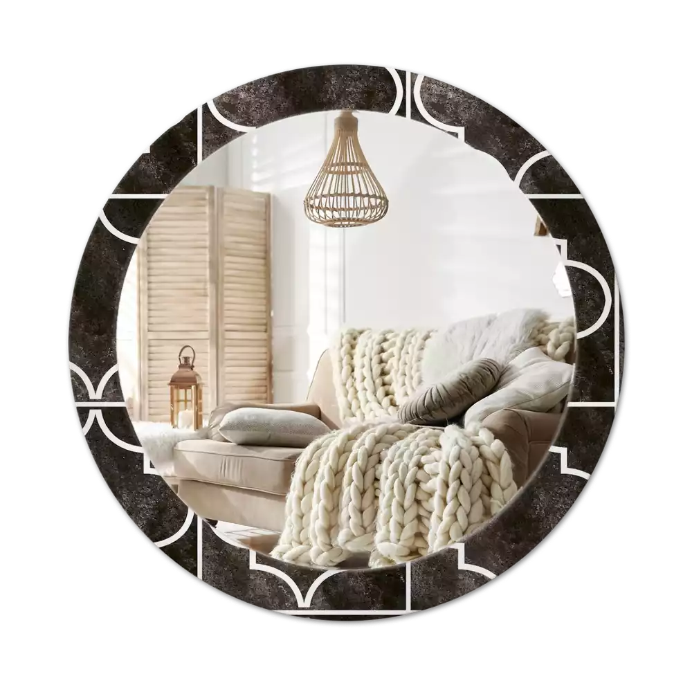 Miroir rond avec décoration Motif antique