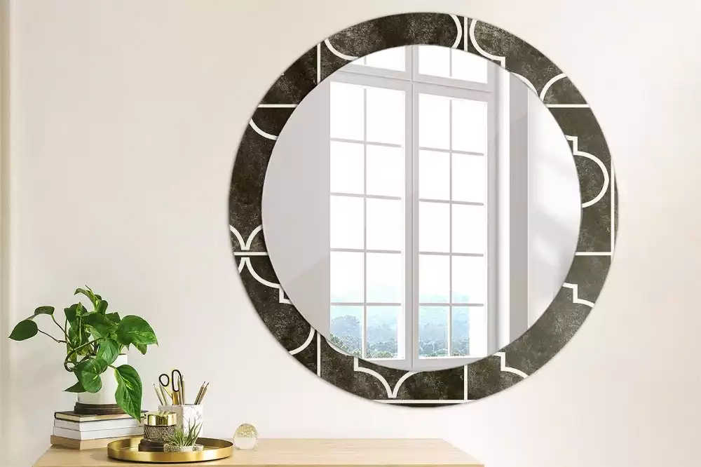 Miroir rond avec décoration Motif antique