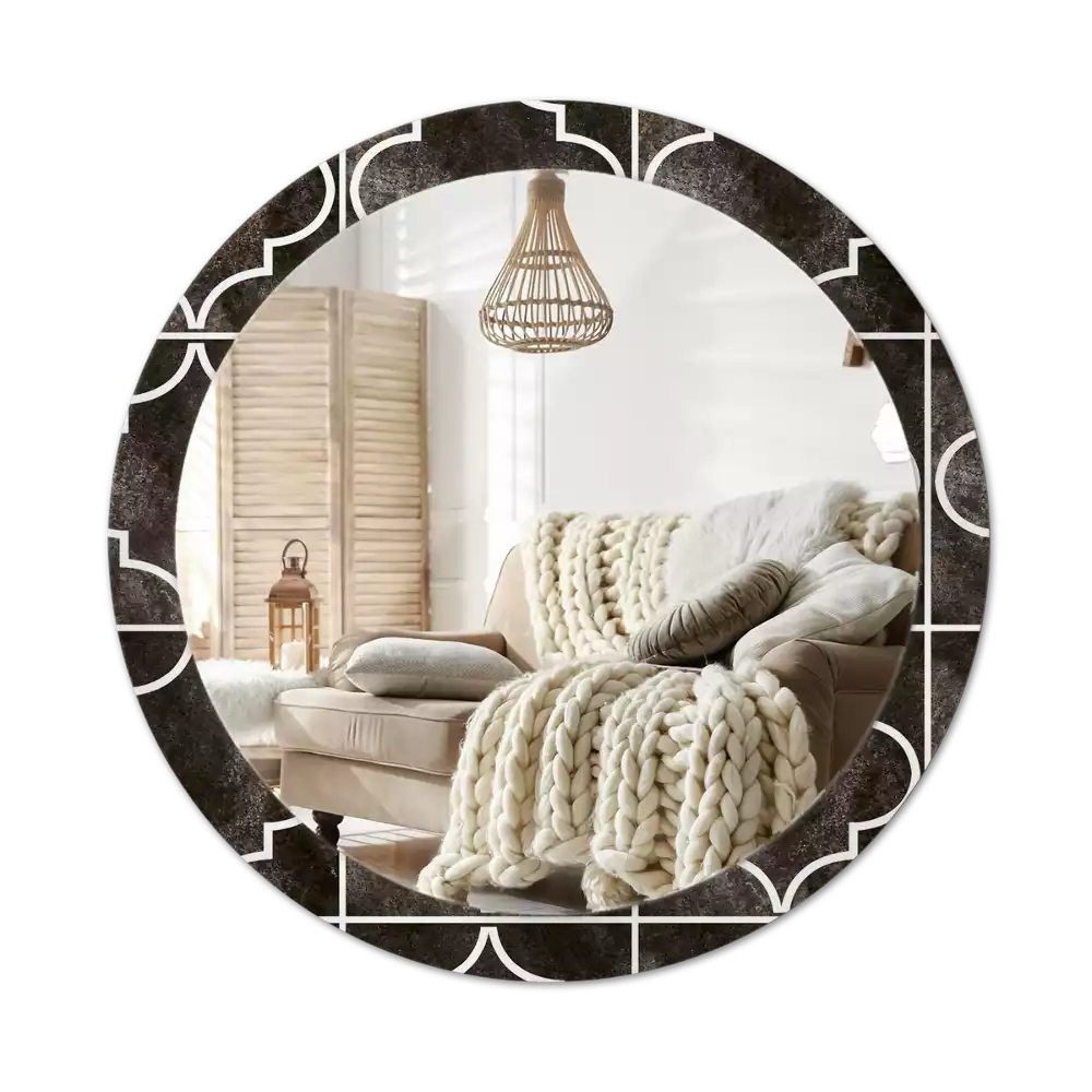 Miroir rond avec décoration Motif antique