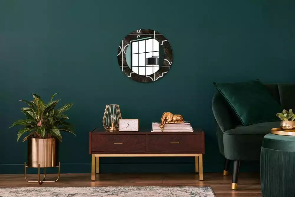 Miroir rond avec décoration Motif antique