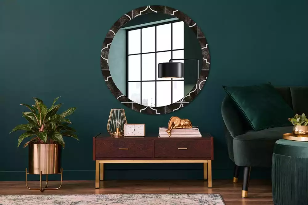 Miroir rond avec décoration Motif antique