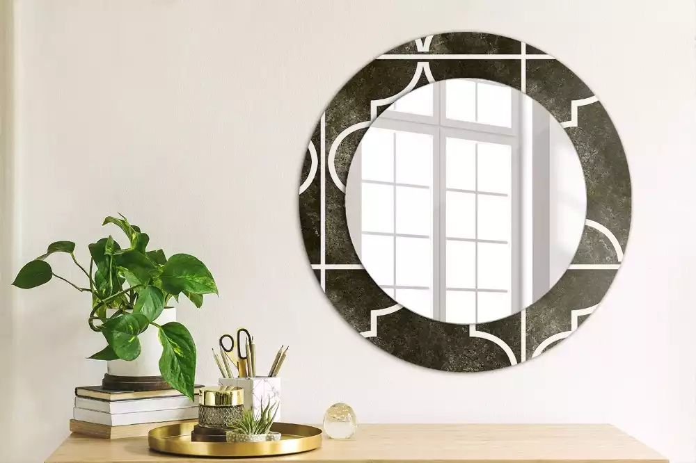 Miroir rond avec décoration Motif antique