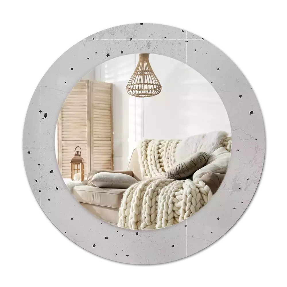 Miroir rond avec décoration Texture béton