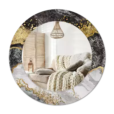 Miroir rond imprimé Marbre loft