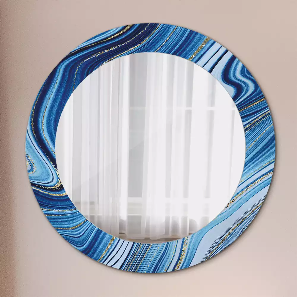 Miroir rond avec décoration Rivière marbrée