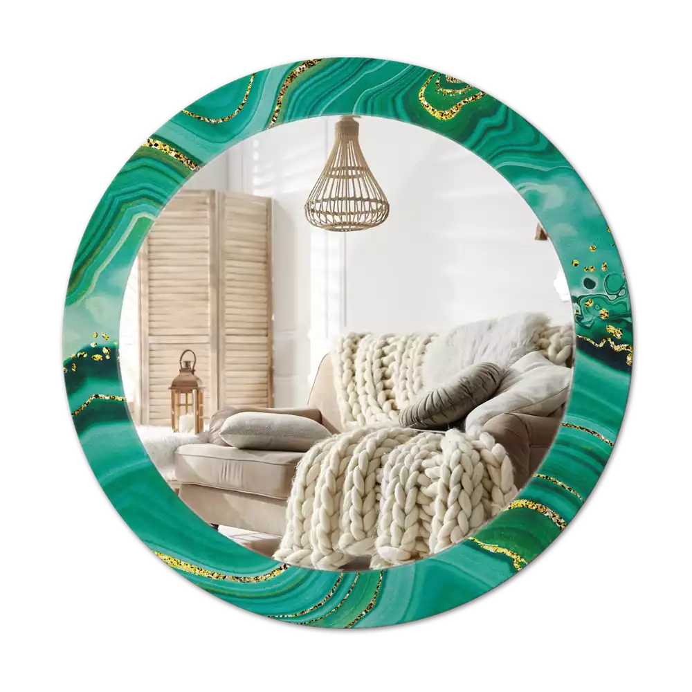 Miroir rond imprimé Marbre agate