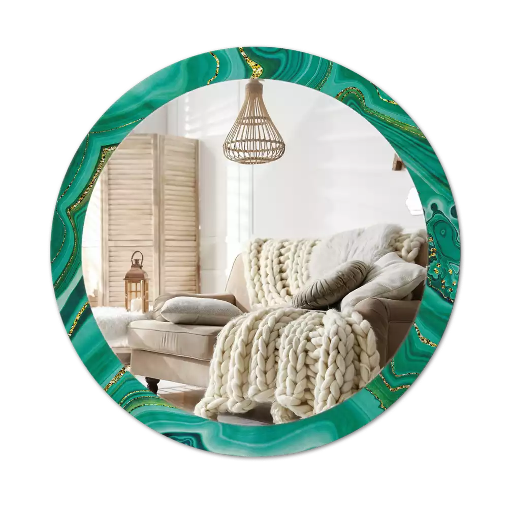 Miroir rond imprimé Marbre agate