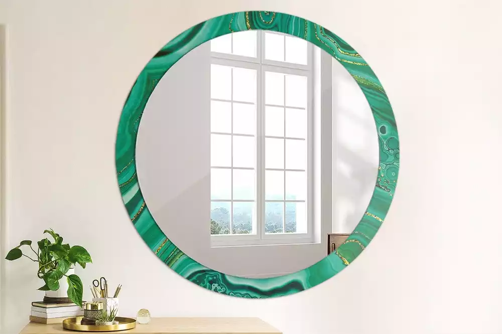 Miroir rond imprimé Marbre agate