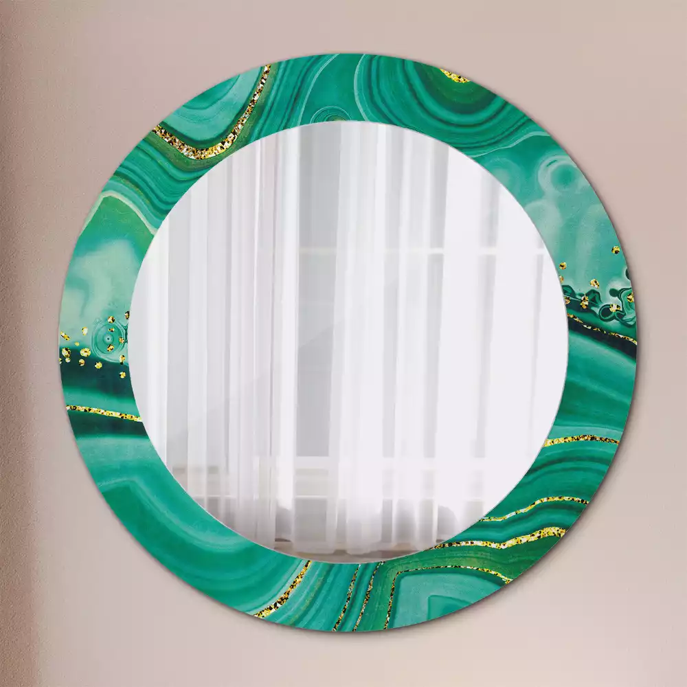 Miroir rond imprimé Marbre agate