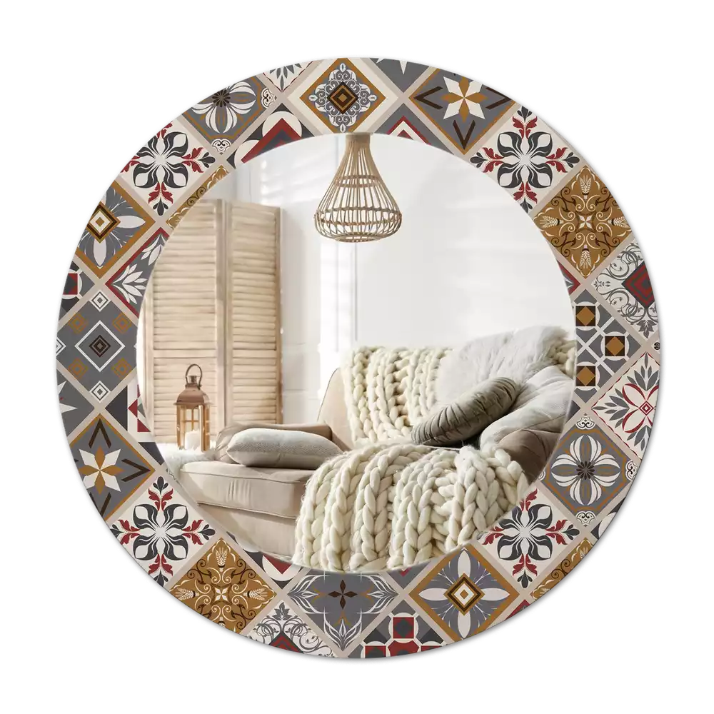 Miroir rond avec décoration Motif turc