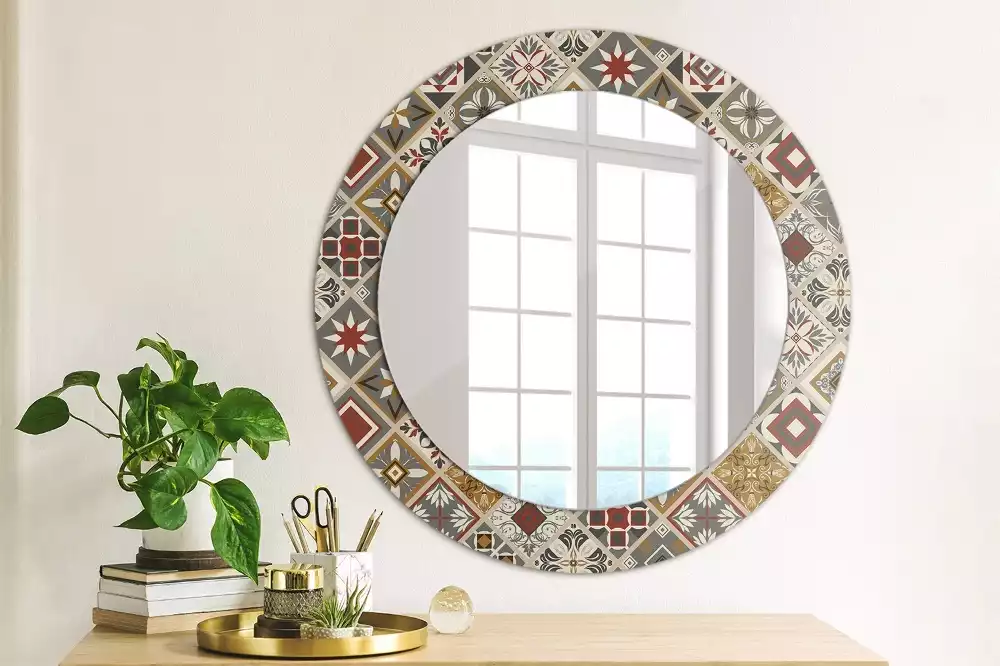 Miroir rond avec décoration Motif turc