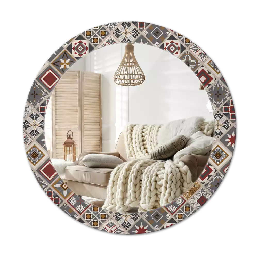Miroir rond avec décoration Motif turc