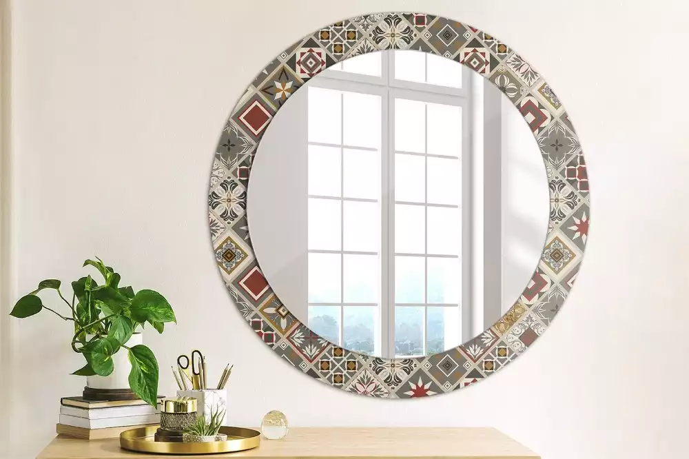 Miroir rond avec décoration Motif turc