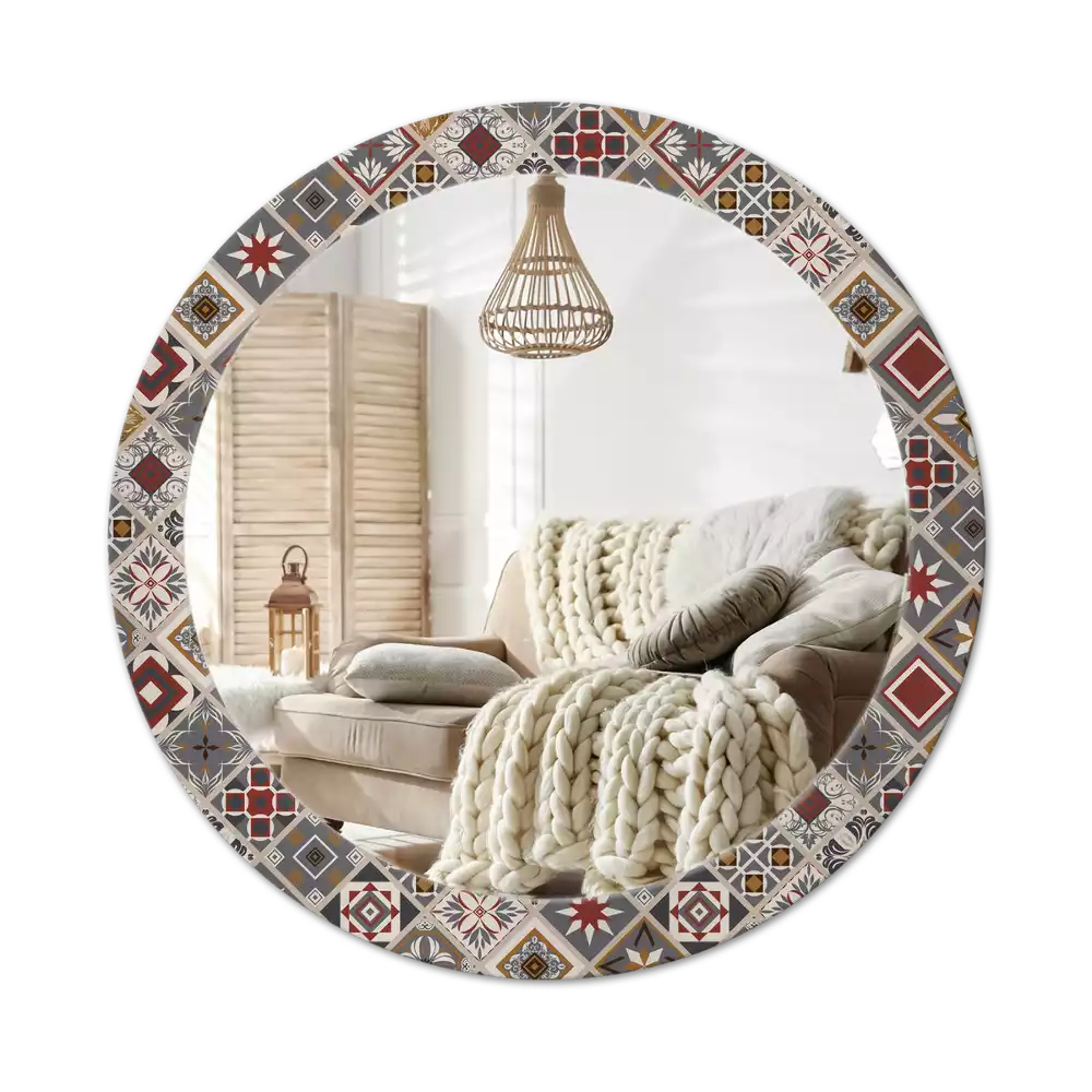 Miroir rond avec décoration Motif turc