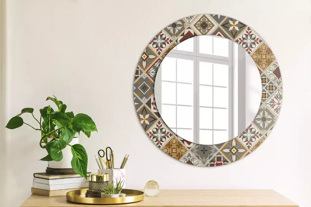 Miroir rond avec décoration Motif turc