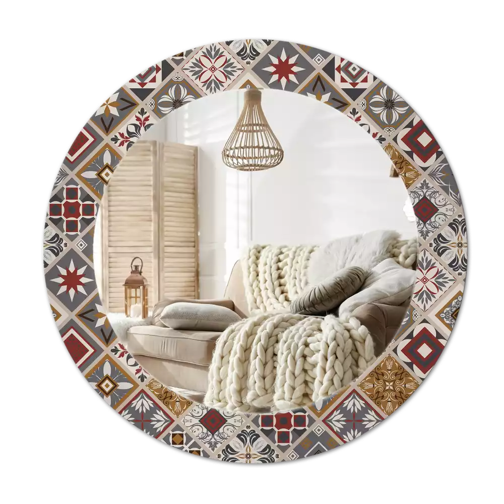 Miroir rond avec décoration Motif turc