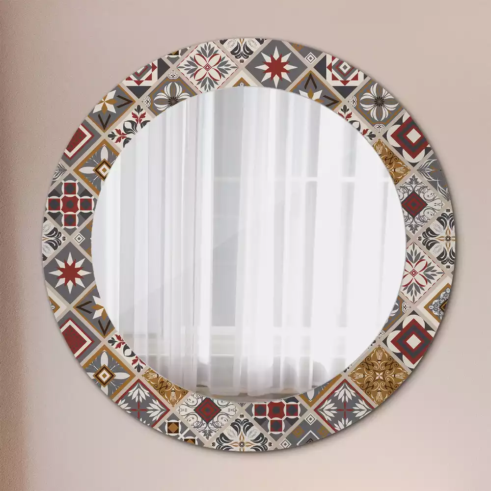 Miroir rond avec décoration Motif turc
