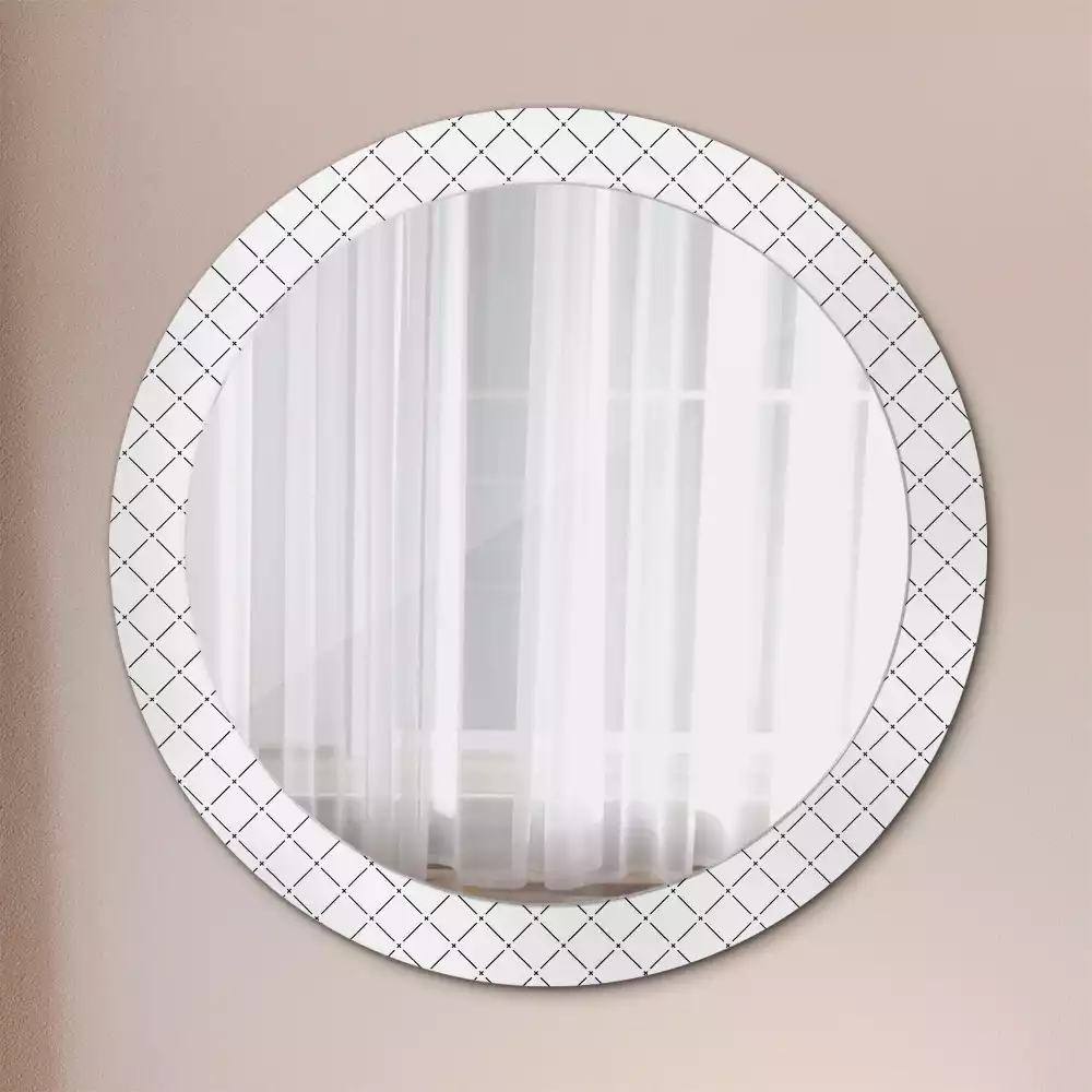 Miroir rond avec décoration Lignes croisées