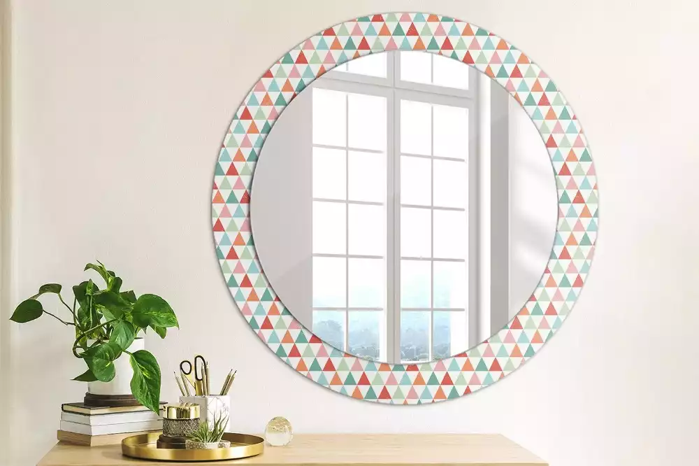 Miroir rond imprimé Motif géométrique