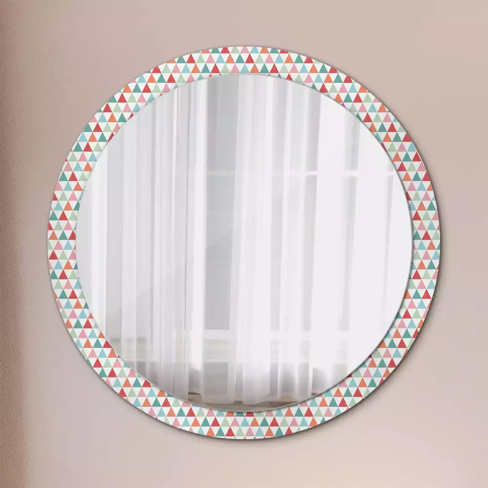 Miroir rond imprimé Motif géométrique