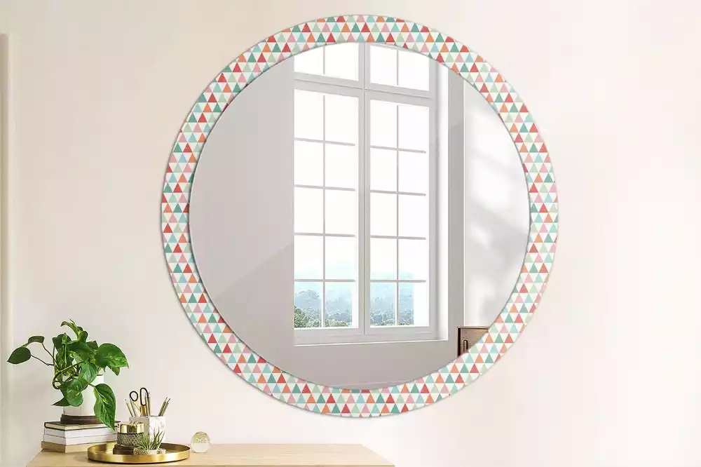 Miroir rond imprimé Motif géométrique