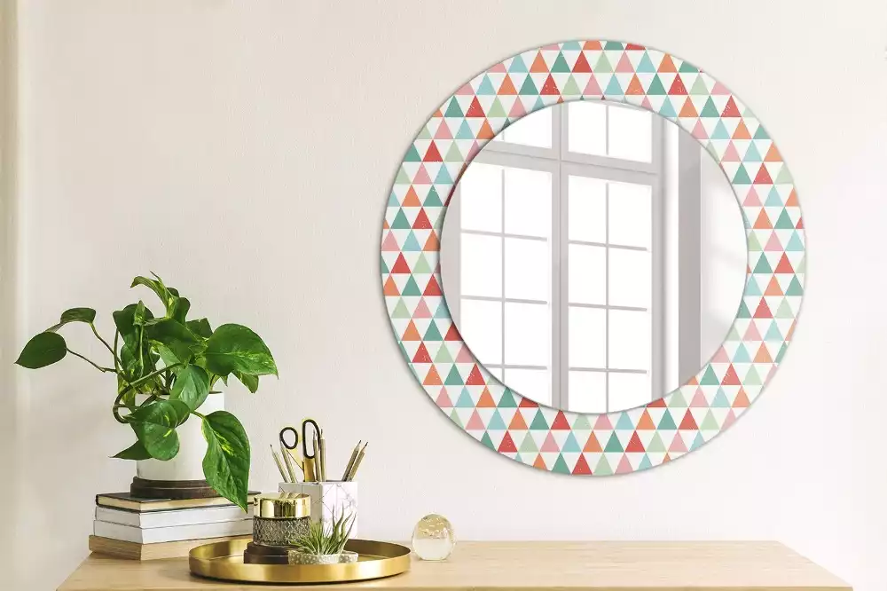 Miroir rond imprimé Motif géométrique