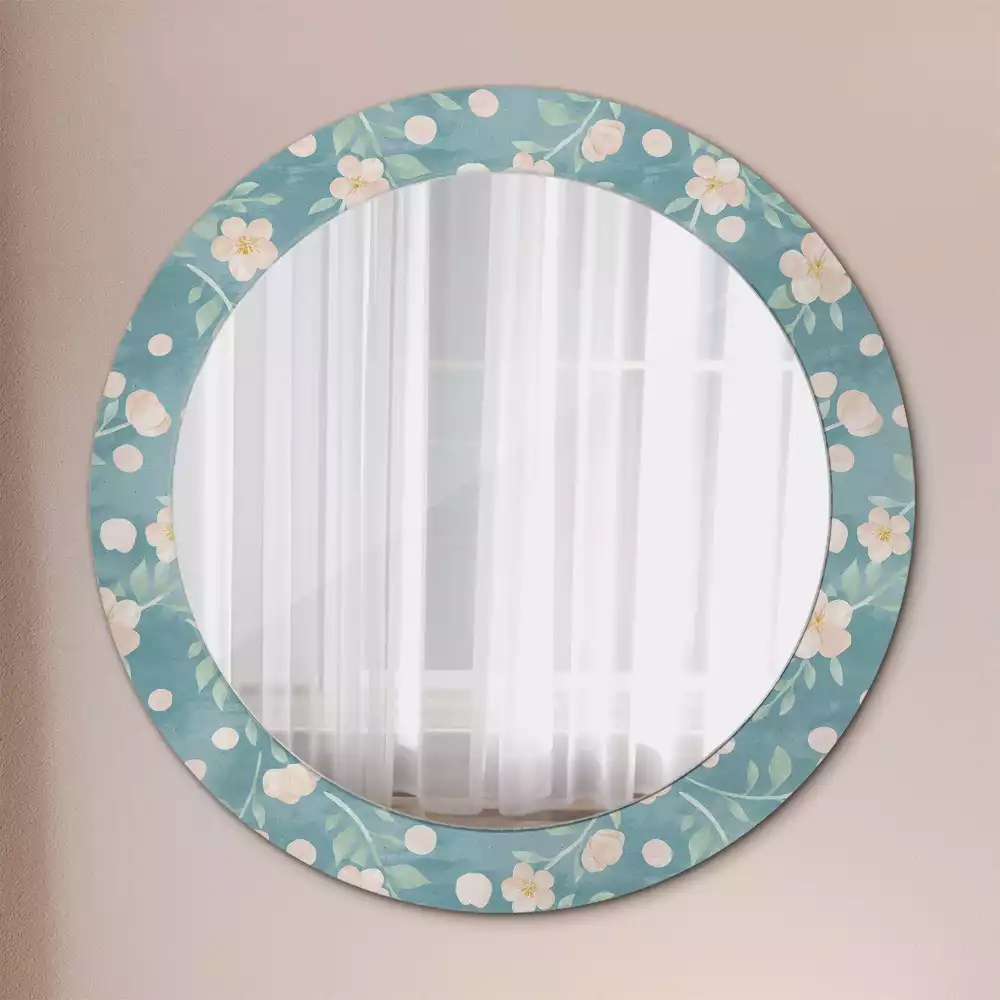 Miroir rond avec décoration Motif floral